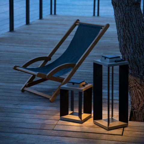 Les Jardins TECKALU Solar and rechargeable lantern 36,5cm